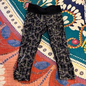 Sweaty Betty Black and Yellow Patterned Leggings